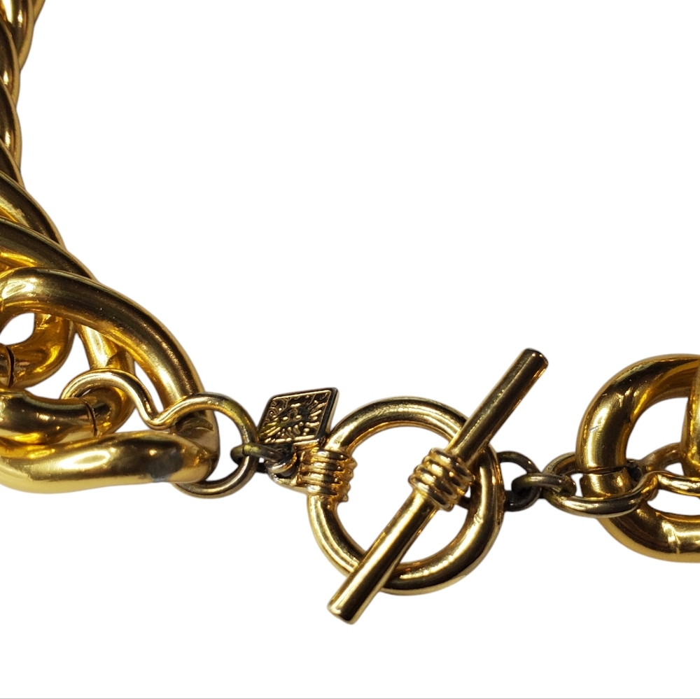 ANNE KLEIN Vintage 80's Chunky Chain Toggle Necklace - Picture 3 of 3